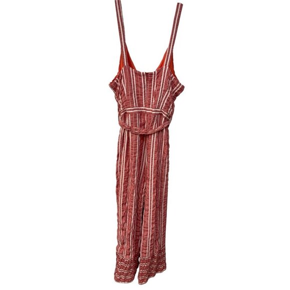 Anthropologie ett:twa Robin Striped Cropped Jumpsuit In Red Size Small - Picture 2 of 5